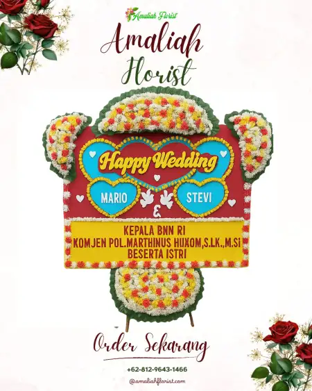 Papan Bunga Pernikahan Danime